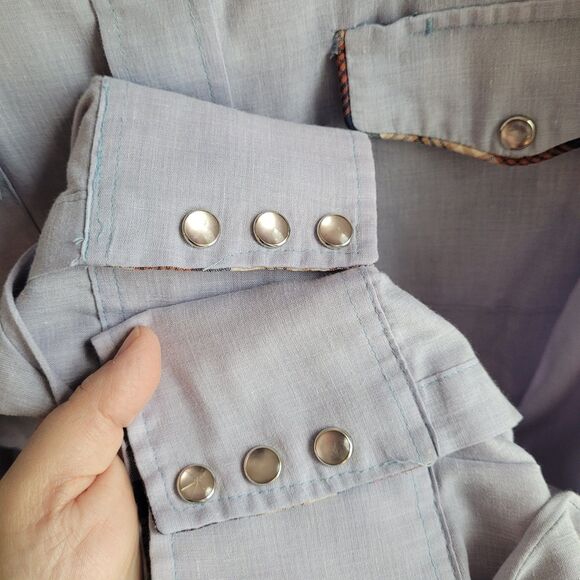 Vintage Dee Cee Rangers Western Shirt Mens XXXL Mr Tall Purple Plaid Trim 3XL - Picture 15 of 16